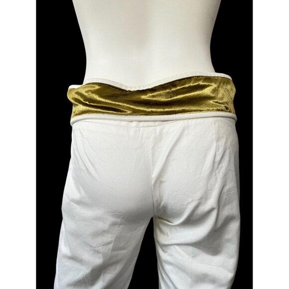 Gucci Women's Pants Dress Flat Front White 100%Cotton MADE IN ITALY US 40 - Picture 7 of 9